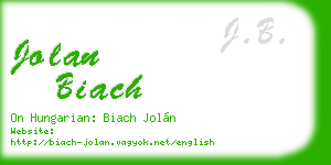 jolan biach business card