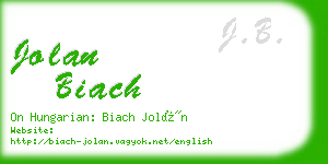 jolan biach business card